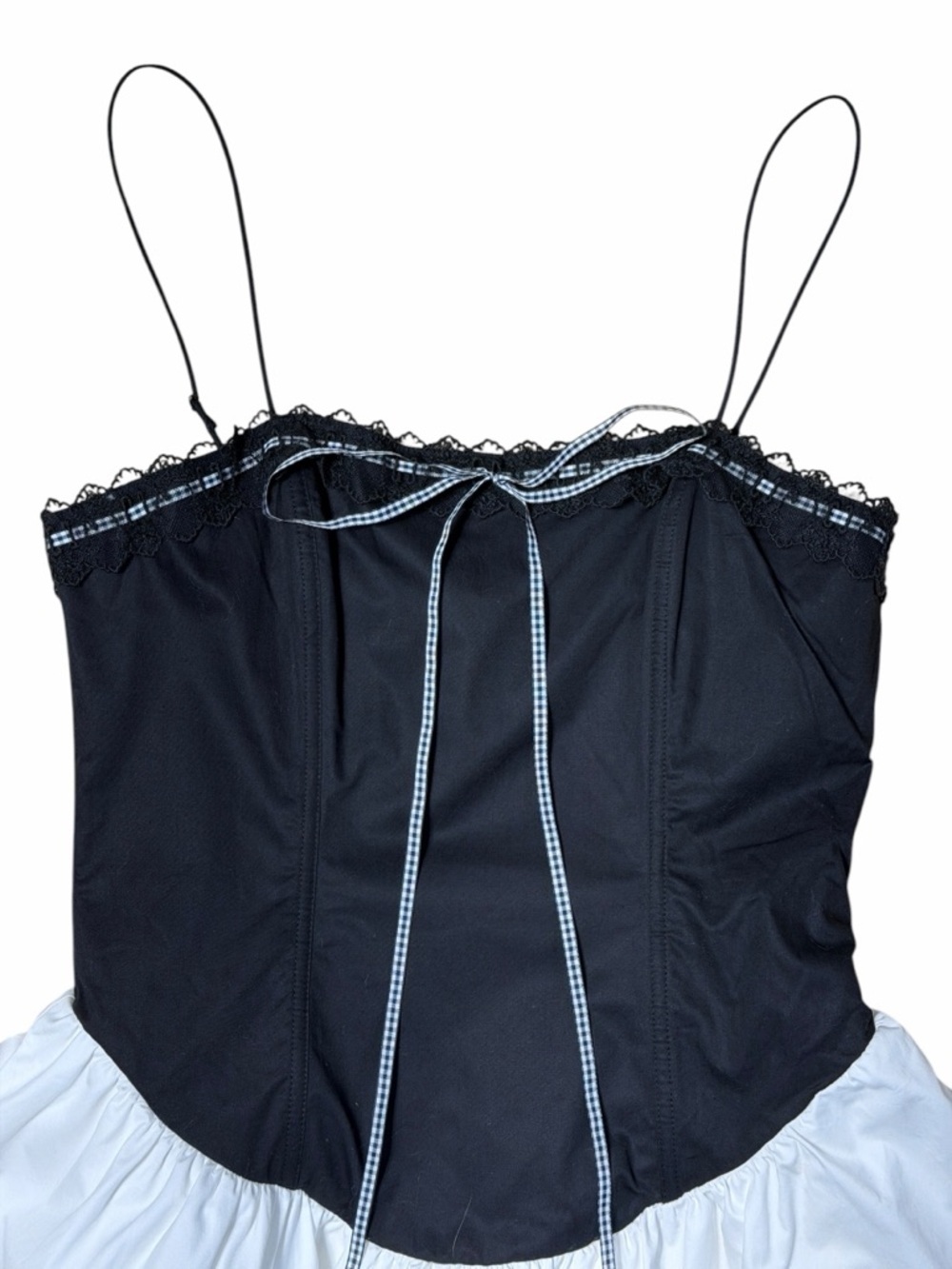 For Love & Lemons Black and White Annabelle Mini Dress Womans M - Picture 3 of 11